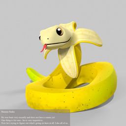 ambiguous_gender banana chibi closed_smile feral food forked_tongue fruit grey_background mouth_closed orange_eyes plant pupils red_tongue shadow simple_background smile solo text tongue tongue_out white_sclera yellow_body pamagiti3d food_creature reptile scalie snake 1:1 3d_(artwork) digital_media_(artwork) english_text full-length_portrait hi_res portrait