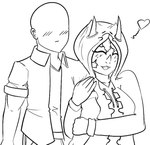 3_horns 5_fingers anthro arm_hug blush clothing duo eyelashes eyes_closed facial_horn female fingers freckled_face freckles hair heart_symbol holding_arm hoodie horn human_on_anthro interspecies jacket male male/female multi_horn nose_horn open_mouth open_smile short_hair smile topwear arsenic_iii cavemanon_studios goodbye_volcano_high snoot_game anon_(snoot_game) trish_(gvh) ceratopsian dinosaur human mammal ornithischian prehistoric_species reptile scalie triceratops 2023 black_and_white monochrome