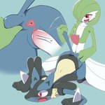 1:1 absurd_res anthro anus ass_up black_body blue_body blush blush_lines cutaway duo erection female fur gardevoir generation_3_pokemon generation_4_pokemon genitals green_body hand_spike hi_res holding_partner humanoid_genitalia humanoid_penis looking_at_another looking_at_partner looking_pleasured lucario male male/female multicolored_body nintendo on_model open_mouth penetration penile penile_penetration penis penis_in_pussy pokemon pokemon_(species) red_eyes shallow_penetration simple_background smile spikes spikes_(anatomy) spread_anus spreading tail tail_pull tan_body tan_fur two_tone_body vaginal vaginal_penetration vein veiny_penis wasabi_(artist) white_body wide_eyed