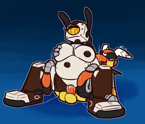 1_eye antennae_(anatomy) anthro anthro_penetrating anthro_penetrating_humanoid beak black_antennae breast_grab breasts crouching duo erection female female_on_top female_penetrated genitals groping_from_behind hand_on_breast head_wings heart_eyes heart_symbol humanoid_on_anthro humanoid_penetrated lying machine male male/female male_on_bottom male_penetrating male_penetrating_female metallic_body on_back on_bottom on_top orange_beak orange_body orange_penis overweight overweight_female overweight_humanoid penetration penis pupils reverse_cowgirl_position sex spread_legs spreading unusual_wing_placement vulva wheel wings yellow_body yellow_eyes yellow_pupils yellow_sclera yellow_vulva ultilix asap_(felino) optica_(felino) avian humanoid robot