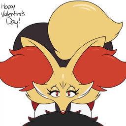 anthro anthro_penetrated big_breasts big_butt black_penis blinking bouncing_butt breasts butt duo eyebrows eyelashes fellatio female female_penetrated first_person_view genitals holidays huge_butt looking_at_viewer male male/female male_penetrating male_penetrating_female oral oral_penetration orange_eyes penetration penile penis penis_in_mouth red_nose sex tail text yellow_body shadonictheedge nintendo pokemon valentine's_day lazzarus_(shadonictheedge) delphox generation_6_pokemon pokemon_(species) 1:1 animated loop no_sound short_playtime video
