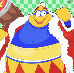 anthro belly king male obese obese_anthro obese_male overweight overweight_anthro overweight_male royalty solo whizwillp0wer kirby_(series) nintendo king_dedede avian bird penguin hi_res