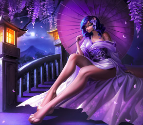 anthro biped breasts claws clothed clothed_anthro clothed_female clothing cloud feet female fingers front_view fur hair long_legs looking_at_viewer moon night outside plant sitting sky smile solo teeth toes tree kilbi felid lion mammal pantherine 2026 digital_drawing_(artwork) digital_media_(artwork) hi_res
