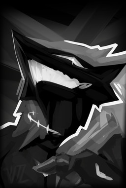 anthro armor black_body claws male multicolored_body sharp_teeth solo teeth teeth_showing threatening vurbz_hexahydrate disco_elysium mythology zutshy_(vurbz_hexahydrate) animate_inanimate avian dragon fish marine mythological_creature mythological_scalie scalie shark absurd_res hi_res portrait