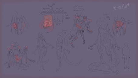 2_toes 3_fingers 4_eyes anthro blush body_blush butt_blush cervical_penetration chart defloration dialogue digitigrade dominant dominant_female duo featureless_chest feet female fingers front_view genitals height_chart larger_anthro larger_female long_tail male male/female multi_eye one_leg_up organs ovaries penetration raised_leg side_view simple_background sitting size_difference smaller_human smaller_male solo spread_legs spreading tail tail_anus text thick_thighs toes unusual_anatomy uterus vaginal vaginal_penetration vulva vulva_blush x-ray_view skinnedteeth alien human mammal 16:9 absurd_res digital_drawing_(artwork) digital_media_(artwork) english_text hi_res monochrome signature sketch widescreen