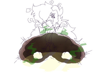 1_antler anthro bodily_fluids bottomwear clothing dizzy drooling feces male pants saliva soiling soiling_pants solo stink_fumes stink_lines goodheavansitsshulktime kevin_(goodheavansitsshulktime) deer mammal hi_res