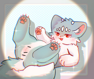 anus blush bodily_fluids censored_genitalia cheek_tuft chest_tuft facial_tuft female feral fluffy fluffy_tail fur fur_markings furry_tail genital_fluids genitals green_body green_fur markings multicolored_body multicolored_fur neck_tuft pawpads paws solo tail tuft vaginal_fluids wet white_body chayedan fabulous_beasts maomaolei_(fabulous_beasts) domestic_cat felid feline felis mammal 6:5 absurd_res censored hi_res nonbinary_(lore)