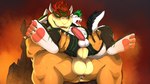 absurd_res anal anal_penetration anthro anthro_on_anthro anthro_penetrated anthro_penetrating anthro_penetrating_anthro anus balls big_balls bowser duo eye_contact eyebrows feet felid feline genitals hair hi_res horn koopa looking_at_another looking_pleasured male male/male male_penetrated male_penetrating male_penetrating_male mammal mario_bros nintendo open_mouth penetration penile penile_penetration penis red_hair scalie sex seyrmo size_difference smile spread_legs spreading