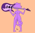 anthro breasts butt electric_guitar faceless_character faceless_female female fur guitar holding_guitar holding_musical_instrument holding_object musical_instrument nude plucked_string_instrument purple_body purple_fur rear_view solo string_instrument zokva bremen_avenue_experience jessica_(bae) domestic_cat felid feline felis mammal 2022 hi_res