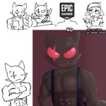 anthro female male zarzymoriah epic_games fortnite kit_(fortnite) meow_skulls meowscles meowscles_(shadow) domestic_cat felid feline felis mammal 1:1 absurd_res hi_res