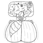 antennae_(anatomy) anthro anus arthropod_abdomen ass_up big_breasts big_butt breasts butt female furniture high-angle_view huge_butt hyper hyper_butt looking_at_viewer looking_back looking_back_at_viewer looking_up looking_up_at_viewer lying map motion_lines muscular muscular_female nipples non-mammal_breasts non-mammal_nipples on_front on_table puffy_anus rear_view small_nipples small_waist solo table twerking wasp_waist plamzdoom hollow_knight team_cherry iselda_(hollow_knight) arthropod insect 1:1 black_and_white monochrome