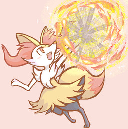 afterimage ambiguous_anthro ambiguous_gender anthro blush cute_fangs digitigrade dipstick_tail elemental_manipulation fangs fire fire_dancing fire_manipulation fire_performance flat_chested front_view holding_object holding_stick leaning leaning_forward markings nude_ambiguous nude_anthro on_model on_one_leg open_mouth open_smile performance_art simple_background smile snout solo sparkles standing stick tail tail_markings teeth gd-058 nintendo pokemon braixen canid generation_6_pokemon mammal pokemon_(species) 2015 aliasing binary_drawing cel_shading digital_drawing_(artwork) digital_media_(artwork) dithering full-length_portrait japanese_description portrait shaded translated_description unavailable_at_source female_(lore)
