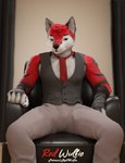 chair clothed clothing eyebrows furniture inside necktie patreon_username raised_eyebrows realistic sitting topwear vest bad_wulfie red_wulfie cycles animal_humanoid canid canid_humanoid canine canine_humanoid canis humanoid mammal mammal_humanoid wolf 3d_(artwork) blender_(artwork) digital_media_(artwork) hi_res signature