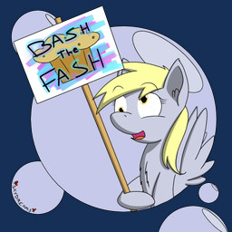 antifa antifa_art bash_the_fash blonde_hair bubble derpy female fur grey_body grey_fur hair in_bubble slogan solo skydreamsparkle friendship_is_magic hasbro my_little_pony derpy_hooves_(mlp) equid equine horse mammal pony 1:1 alpha_channel