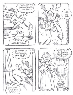 anthro big_breasts big_butt breasts butt caught caught_in_the_act caught_off_guard clothed clothed/nude clothing dialogue duo female female/female freckled_face freckles hat headgear headwear horn inner_thoughts mature_anthro mature_female nightcap nightgown nude pajama_bottoms pajama_pants pajama_shirt pajamas searching small_breasts text thought_bubble underwear waking_up circe_(artist) deltarune undertale_(series) noelle_holiday toriel bovid caprine deer goat mammal new_world_deer reindeer comic english_text hi_res