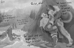 anthro belt_buckle bodily_fluids bottomwear buckle butt butt_grab clothed clothed_sex clothing detailed_background dialogue dominant duo erection eye_roll forced fur furred_clothing grin hand_in_mouth hand_on_butt hiding hiding_behind_object knot legs_around_partner limp_arms loincloth male male/male mountain muffled muffled_moaning muscular narrowed_eyes outside partially_clothed pinned pinned_to_wall plant rape rear_view rock scenery sea sea_side sex shirt smile sound_effects stealth_sex tail text threatening three-quarter_view topwear tree village water wave wraps vyarwolf canid canine canis domestic_dog german_shepherd herding_dog mammal mustelid otter pastoral_dog sea_otter absurd_res hi_res