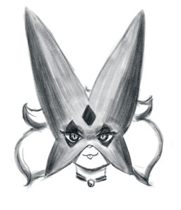bell bell_collar blep clothing collar fur looking_at_viewer multicolored_clothing smile solo tongue tongue_out two_tone_clothing two_tone_mask halfbaked-hope nintendo pokemon generation_9_pokemon meowscarada pokemon_(species) 2024 black_and_white headshot_portrait hi_res monochrome portrait