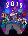 anthro breasts clothed clothing female fur group hair looking_at_viewer looking_back open_mouth pink_body pink_fur purple_body purple_fur rear_view reverse_diving_suit smile christomwow epic_games fortnite cuddle_team_leader dj_bop fireworks_team_leader leviathan_(fortnite) moisty_merman nightshade_(fortnite) panda_team_leader tender_defender alpaca bear camelid humanoid mammal monster 2019 digital_media_(artwork) hi_res