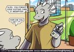 2017 anthro broken_horn brother_(lore) brothers_(lore) clothing comic dialogue digital_media_(artwork) dom_(naughtymorg) dragon duo ear_fins english_text fin horn id_card inside lanyard male mythological_creature mythological_scalie mythology naughtymorg patreon patreon_logo plant plant_pot potted_plant scalie seph_(naughtymorg) shirt sibling_(lore) signature speech_bubble t-shirt text topwear url yellow_clothing yellow_shirt yellow_topwear