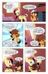 2014 bandage bed comic cutie_mark dialogue dragon duo english_text equid equine fangs feathered_wings feathers female fluttershy_(mlp) friendship_is_magic furniture hair hasbro hi_res karzahnii mammal my_little_pony mythological_creature mythological_equine mythological_scalie mythology pegasus pink_hair scalie tail teeth text tongue tongue_out whimsey_weatherbe_(pre-g4) wings yellow_body yellow_feathers