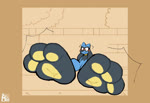 ambiguous_gender anthro big_feet candy curling_toes dessert expansion feet food foot_expansion foot_focus foot_growth huge_feet hyper hyper_feet paw_growth paws rare_candy solo supermattym8 game_freak nintendo pokemon generation_4_pokemon pokemon_(species) riolu animated hi_res no_sound short_playtime webm