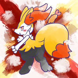 :3 ambiguous_anthro ambiguous_gender anthro biped blush blush_stickers digitigrade dipstick_tail food looking_at_viewer looking_back looking_back_at_viewer markings no_pupils object_in_tail rear_view shrimp_(food) snout solo tail tail_markings annyui0611 nintendo pokemon braixen canid generation_6_pokemon mammal pokemon_(species) 1:1 2024 digital_drawing_(artwork) digital_media_(artwork) full-length_portrait japanese_description portrait translated_description