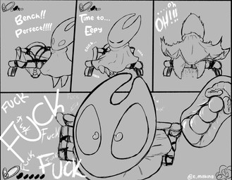 2_horns anthro beads bench bodily_fluids close-up clothed clothing dialogue dildo female fucked_silly fucking_machine genital_fluids genitals grey_background head_back heart_eyes heart_symbol high-angle_view horn internal internal_vaginal looking_pleasured machine moan overwhelmed penetration prayer_beads profanity sex sex_toy sex_toy_in_vagina sex_toy_insertion shocked simple_background sitting solo surprise_sex surprised text trapped trapped_in_butt unexpected uterus vaginal vaginal_fluids vaginal_penetration wide_eyed x-ray_view e_milking hollow_knight:_silksong hollow_knight_(franchise) team_cherry hornet_(hollow_knight) arachnid arthropod insect spider absurd_res comic english_text hi_res monochrome signature sketch