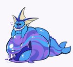 absorption_vore ambiguous_gender belly belly_mouth big_belly bloated blue_body bodily_fluids duo feral fin fusion goo-connected_lips merging obese open_mouth overweight owo pokemon_fusion simple_background slime smile solo tail tongue vore boot_(artist) nintendo pokemon eeveelution generation_1_pokemon goo_creature hybrid mammal muk pokemon_(species) vaporeon digital_media_(artwork)