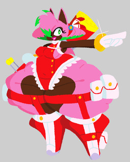 anthro big_breasts boots bottom_heavy bracelet breasts clothing dark_body dark_skin female footwear fur garter_belt_leggings gatling_gun gesture gloves green_eyes green_highlights gun hand_gesture handwear highlights_(coloring) huge_hips huge_thighs hyper hyper_thighs jewelry leg_strap leotard lipstick machine_gun makeup minigun pink_body pink_fur pointing pouch_(clothing) ranged_weapon redesign shoes smile solo thick_thighs weapon wide_hips bingoradtv sega sonic_the_hedgehog_(series) amy_rose eulipotyphlan hedgehog mammal hi_res