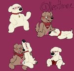 anthro brian_griffin canid canine duo family_guy genitals hi_res male male/male mammal nasthane new_brian penis