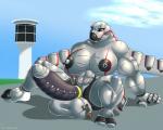 aircraft airfield airplane ambercoyote ambiguous_gender anthro anthrofied antonov_an-225_mriya armor balls big_balls big_breasts big_penis breasts clothed clothing cloud day digital_drawing_(artwork) digital_media_(artwork) duo equid equine erection front_view fur genitals grey_body gynomorph hair hand_on_balls horse huge_balls huge_breasts huge_penis humanoid_genitalia humanoid_penis hyper hyper_balls hyper_breasts hyper_genitalia hyper_penis intersex jet kasatka living_aircraft living_machine living_vehicle machine mammal nipples nude observation_tower open_mouth outside penis polishing runway simple_background size_difference sky smile thick_thighs tongue uniform vehicle wide_hips wings