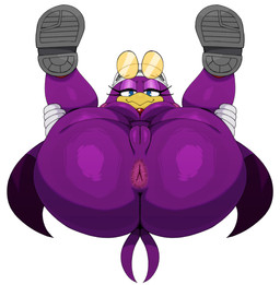 anthro anus beak big_breasts big_butt blue_eyes breasts butt clothing eyelashes female footwear footwear_only genitals legs_up looking_at_viewer lying mostly_nude on_back shoes shoes_only solo thick_thighs vulva sssonic2 sega sonic_riders sonic_the_hedgehog_(series) wave_the_swallow avian bird hirundinid oscine passerine swallow_(bird) hi_res