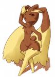 anthro breasts brown_body brown_fur female fur nude red_eyes simple_background solo white_background wide_hips ihara nintendo pokemon generation_4_pokemon lagomorph lopunny mammal pokemon_(species) hi_res