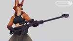 16:9 2024 3d_(artwork) 3d_animation animated anthro athena_(dayumboai) barrett_m82 black_body black_claws black_clothing black_fur black_shirt black_topwear bottomwear canid canine claws clothing digital_media_(artwork) eyewear eyewear_on_head female finger_claws fur gloves_(marking) green_eyes grey_bottomwear grey_clothing grey_pants gun hair hi_res high_framerate holding_gun holding_object holding_ranged_weapon holding_weapon layzuhcatz looking_at_viewer mammal maned_wolf markings midriff muscular muscular_anthro muscular_female music orange_body orange_fur orange_hair pants pink_inner_ear pupils purple_eyewear purple_sunglasses ranged_weapon shirt shooting_gun short_playtime solo sound sound_effects sound_warning sports_top sunglasses sunglasses_on_head tan_body tan_fur tank_top topwear weapon webm widescreen