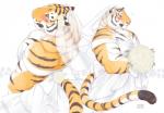 2019 accessory anthro blush bouquet bride clothed clothing collage countershading crossdressing dress eyes_closed felid flower giraffe_(artist) hi_res lam-chan male mammal muscular muscular_anthro muscular_male pantherine plant signature simple_background solo stripes tiger veil wedding_dress whiskers white_background yellow_eyes