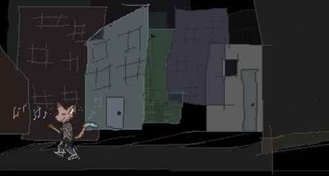 anthro brown_body brown_fur building clothed clothed_anthro clothed_male clothing door eyes_closed fully_clothed fully_clothed_anthro fully_clothed_male fur male musical_note musical_symbol smile solo symbol demensa domestic_cat felid feline felis mammal 2017 digital_media_(artwork) hi_res pixel_(artwork)