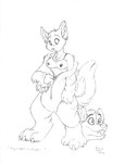 anthro anthro_fursuiter clothing costume female fursuit fursuit_head fursuiter fursuiting simple_background solo white_background zipper fuun unknown_species graphite_(artwork) monochrome sketch traditional_media_(artwork)