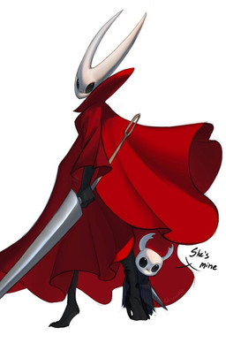 anthro barefoot cloak clothing dialogue dress duo feet female hugging_leg larger_female male red_clothing red_dress size_difference smaller_male weapon wrappedvi hollow_knight_(franchise) team_cherry hornet_(hollow_knight) the_knight_(hollow_knight) arthropod vessel_(species) hi_res half_brother_(lore) half_sister_(lore) sibling_(lore)