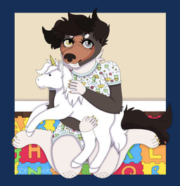 ageplay anthro black_hair black_nose breasts brown_body brown_fur claws clothing eyelashes fangs feet female freckled_face freckles fur grey_body grey_eyes grey_fur hair hindpaw holding_object holding_plushie horn infantilism kneeling onesie paws plushie puzzle_mat roleplay short_hair solo tail teeth yellow_claws yellow_eyes oopsiedaizies douglas_cuddle_toys mythology abracadabra_(douglas_cuddle_toys) canid canine canis collie domestic_dog equid equine herding_dog mammal mythological_creature mythological_equine pastoral_dog sheepdog unicorn 2025 alpha_channel digital_drawing_(artwork) digital_media_(artwork) hi_res shaded soft_shading