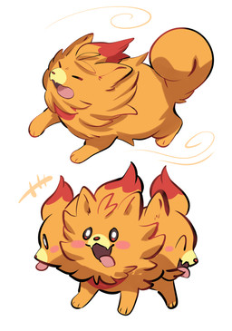 ambiguous_gender black_eyes blush cute_fangs eyes_closed fangs feral fur open_mouth open_smile orange_body orange_fur orange_tail paws red_body red_fur simple_background smile solo tail teeth tongue tongue_out white_background nullma nintendo pokemon pokemon_winds_and_waves canid canine generation_10_pokemon mammal pokemon_(species) pombon 2026 digital_media_(artwork)