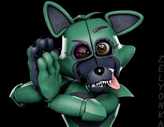 4_fingers anthro black_background blue_body brown_eyes claws eyebrows female fingers glistening glistening_eyes green_body looking_at_viewer machine meme_pose naughty_face one_eye_half-closed pink_tongue raised_eyebrow sharp_teeth simple_background solo teeth tongue tongue_out zelyonka qutiix_(modeler) five_nights_at_freddy's scottgames fan_character sofy_lauren_foxlott animatronic canid canine fox mammal robot robot_anthro 3d_(artwork) digital_media_(artwork) hi_res meme source_filmmaker_(artwork) watermark