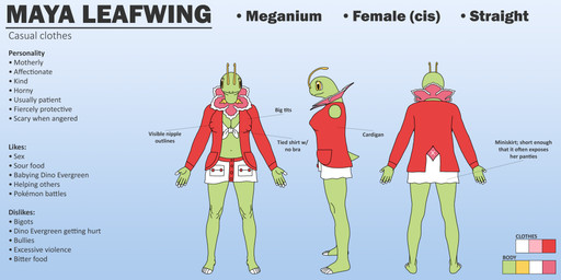 2_antennae 5_fingers 5_toes abstract_background antennae_(anatomy) anthro areola barefoot big_areola big_breasts big_nipples blue_background bottomwear breasts butt button_(fastener) cardigan cleavage clothed clothing color_swatch duo erect_nipples feet female fingers flower flower_on_body front_view glistening glistening_eyes gradient_background green_arms green_body green_breasts green_face green_feet green_hands green_legs green_scales green_snout green_tail humanoid_hands long_sleeves male miniskirt navel nipple_outline nipples no_bra non-mammal_breasts open_cardigan open_clothing open_topwear pantsless pantsless_anthro pantsless_female petals pink_flower pink_petals plant plantigrade pockets pokemorph rear_view red_button red_cardigan red_clothing red_miniskirt red_topwear scales shirt short_tail side_view simple_background skimpy skimpy_bottomwear skimpy_dress skimpy_shirt skimpy_topwear skirt tail text tied_shirt toes topwear white_bottomwear white_clothing white_fingertips white_flower white_miniskirt white_petals white_shirt white_toes white_topwear wide_hips yellow_antennae yellow_eyes yellow_flower yellow_petals cyberdiaperman nintendo pokemon fan_character maya_leafwing dinosaur elemental_creature flora_fauna generation_2_pokemon meganium pokemon_(species) prehistoric_species reptile saurischian sauropod sauropodomorph scalie absurd_res colored digital_drawing_(artwork) digital_media_(artwork) english_text hi_res model_sheet