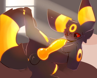 animal_genitalia animal_penis anus backsack balls bed bedding bedding_background bedroom bedroom_window big_penis big_tail black_body black_fur blush blush_lines bodily_fluids butt canine_genitalia canine_penis cheek_tuft ear_markings ears_up facial_tuft feral forehead_mark forehead_tuft fur furniture genitals glistening glistening_genitalia glistening_penis glowing glowing_anus glowing_body glowing_genitalia glowing_pawpads glowing_penis knot knotted_penis looking_at_genitalia looking_at_penis male mouth_closed nervous nervous_look nervous_sweat pawpads paws penile penis penis_tip pillow pivoted_ears pose presenting presenting_penis raised_leg raised_paw red_eyes solo solo_focus spread_legs spreading sweat tail tuft yellow_body yellow_fur letacosalad nintendo pokemon eeveelution generation_2_pokemon pokemon_(species) umbreon hi_res