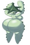 anthro big_breasts big_butt breasts butt female glistening glistening_body huge_butt huge_thighs hyper hyper_butt hyper_thighs looking_at_viewer raised_arms rear_view short_stack solo thick_thighs wide_hips enderryy nintendo pokemon cacturne generation_3_pokemon pokemon_(species) hi_res