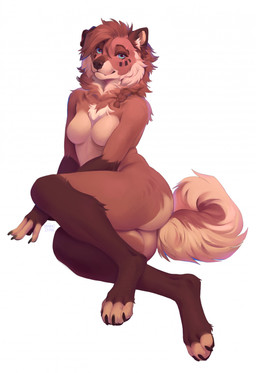 4_toes anthro arm_tuft biped black_claws black_markings black_pawpads blue_eyes blue_text braided_hair breasts brown_body brown_ears brown_eyebrows brown_eyelids brown_fur brown_hair brown_nose brown_tuft butt cheek_tuft chest_tuft claws closed_smile countershade_butt countershade_face countershade_fur countershade_neck countershade_tail countershade_torso countershading cute_fangs digitigrade eyebrow_scar eyebrows eyelashes facial_markings facial_scar facial_tuft fangs featureless_breasts feet female female_anthro finger_claws fingerless_(marking) fingers fluffy fluffy_tail foot_tuft front_view fur fur_markings fur_tuft hair hair_between_eyes head_markings inner_ear_fluff iris leg_tuft light_hair looking_at_viewer markings medium_breasts medium_hair monotone_background monotone_hair mouth_closed multicolored_body multicolored_fur multicolored_tail neck_tuft nude nude_anthro nude_female one_fang orange_body orange_fur orange_tail orange_tuft pawpads pink_scar pose pupils scar shoulder_tuft simple_background single_braid smile smiling_at_viewer snaggle_tooth snout solo tail tan_body tan_breasts tan_countershading tan_fingers tan_fur tan_inner_ear tan_tail tan_toes teeth text three-quarter_view toe_claws toeless_(marking) toes tuft two_tone_tail white_background white_body white_countershading white_fur white_inner_ear_fluff white_sclera white_tuft dannoitanart canid canine mammal 2025 artist_name dated digital_drawing_(artwork) digital_media_(artwork) full-length_portrait hi_res pinup portrait shaded