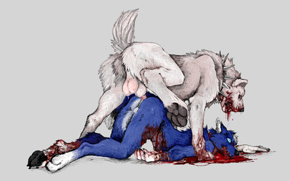 ambiguous_fluids anal anal_penetration anthro anthro_on_feral anthro_penetrated balls bestiality blood bodily bodily_fluids clawing death duo erection feral feral_penetrating feral_penetrating_anthro forced genitals gore gore_focus guts male male/male male_on_feral male_penetrated male_penetrating male_penetrating_male necrophilia organs penetration penile penile_penetration penis rape sex snuff drmax jeffusherb bloudin_(whatisdamatter) canid canine canis domestic_dog fox mammal wolf hi_res