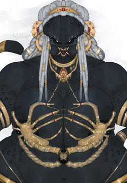 areola areola_slip big_breasts black_body breast_grab breasts curvy_figure female group hair hand_on_breast huge_breasts huge_hips long_hair sharp_teeth teeth trio voluptuous voluptuous_female white_hair wide_hips parasytal alien_(franchise) predator_(franchise) alien facehugger humanoid yautja hi_res