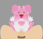 blissey bodily_fluids clitoral_hood clitoris cowgirl_position duo egg female feral first_person_view from_front_position generation_2_pokemon genital_fluids genitals happy_harvey hi_res human interspecies male male/female mammal nintendo on_bottom on_top open_mouth penetration phone_drawing pink_body pokemon pokemon_(species) pouch_(anatomy) pubes pussy sex smile spread_legs spreading vaginal vaginal_fluids vaginal_penetration