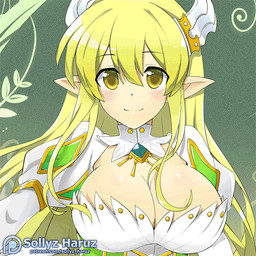 blush blush_lines breasts cleavage clothed clothing female looking_at_viewer not_furry open_mouth open_smile patreon_logo pointy_ears smile solo text sollyz elsword patreon rena_erindel elf 1:1 2017 2d_animation animated motion_tweening url