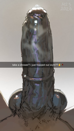 animal_genitalia animal_penis anthro balls big_balls big_penis bodily_fluids brown_body brown_skin dripping emoji equine_genitalia equine_penis genital_fluids genitals hair leaking_precum light looking_at_genitalia looking_at_penis male nude penis precum pubes solo text vein veiny_penis wide_hips muranoshisoka snapchat equid equine horse mammal 4k 9:16 absurd_res colored_sketch english_text hi_res shaded sketch